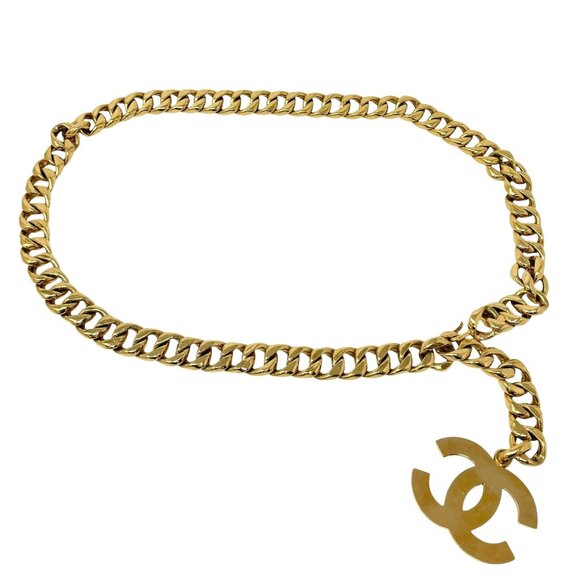 CHANEL Vintage Coco Mark Logo Chain Belt Accessory Hook Gold Metal [105158] - Picture 4 of 9